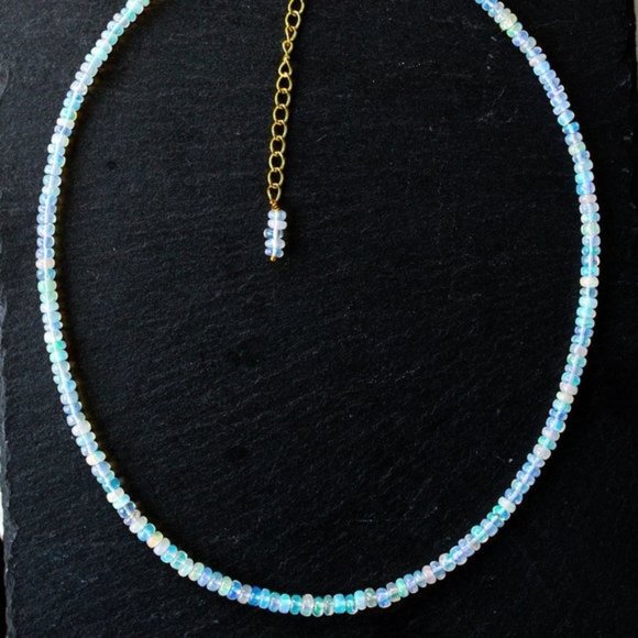 STUNNING AAA FIRE OPAL Beaded Necklace GORGEOUS Ethiopian FIRE Opals Genuine - Picture 11 of 15